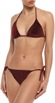 Thumbnail for your product : Onia Kate Quilted Velvet Low-rise Bikini Briefs