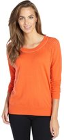 Thumbnail for your product : QUINN vermillion cashmere knit pointelle 'Kaya' sweater