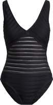 Thumbnail for your product : Ralph Lauren Mesh V-Neck One-Piece