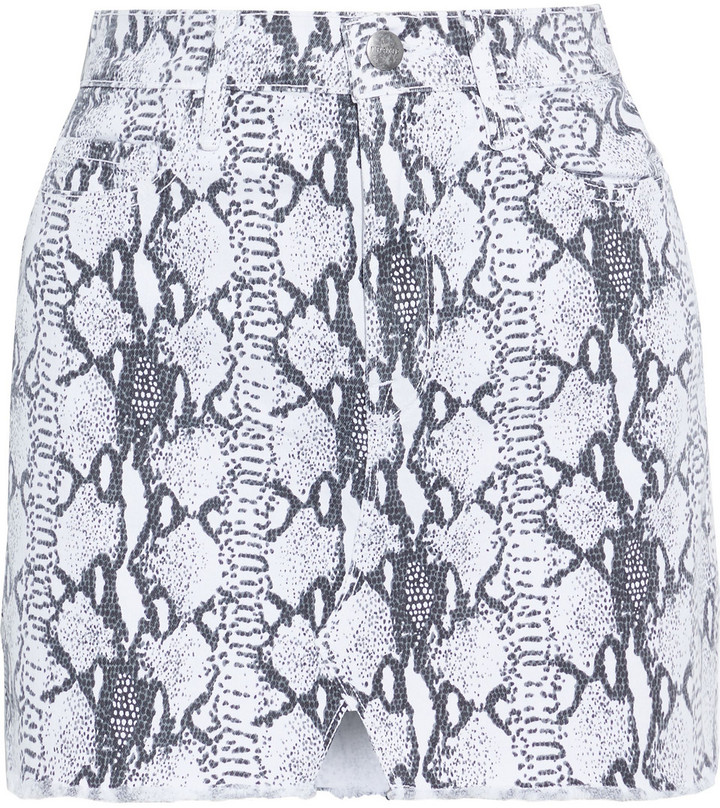 animal print jean skirt
