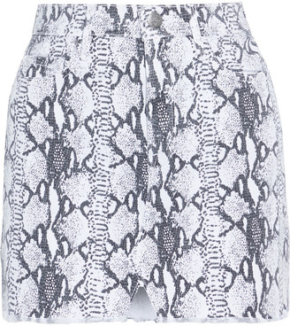 tiger print denim skirt