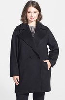 Thumbnail for your product : Kristen Blake Double Breasted Lambswool Blend Coat (Plus Size)