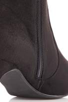 Thumbnail for your product : Quiz Wide Fit Black Faux Suede Ruched Boots