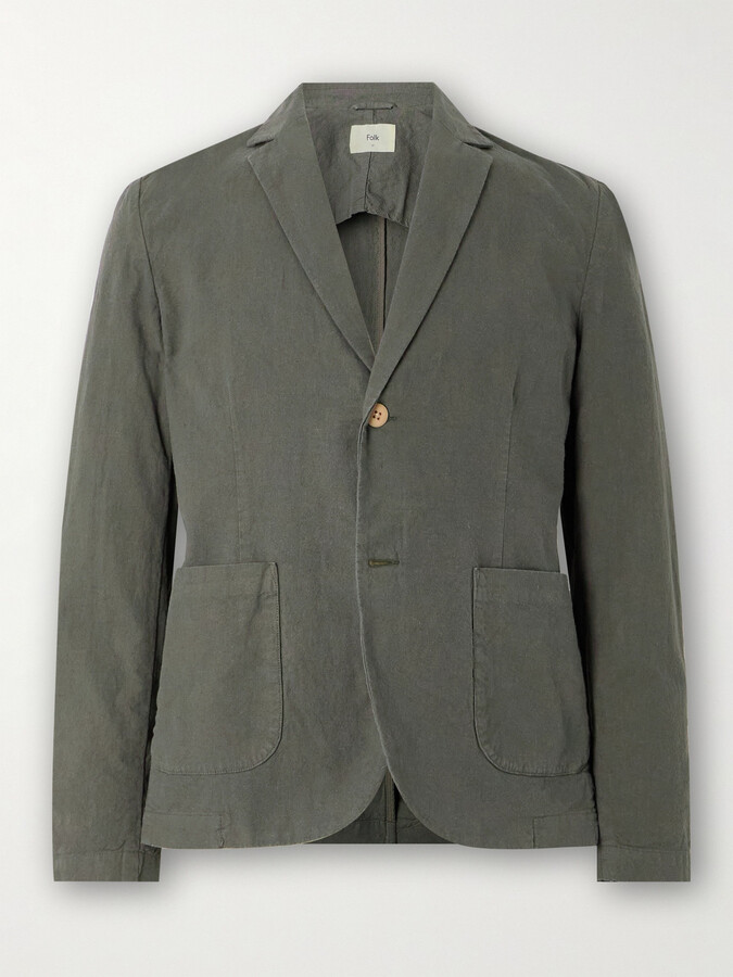 Folk Linen and Cotton-Blend Blazer