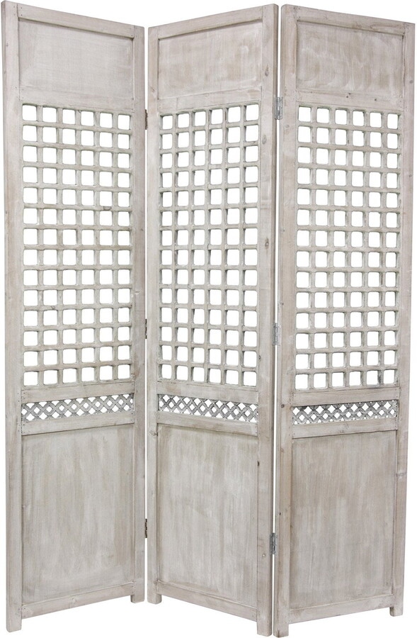 Red Lantern Oriental Furniture 6 ft. Tall Open Lattice Room Divider - 3 Panel