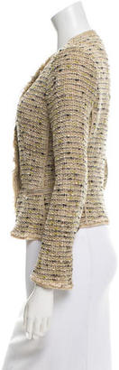 Prada Tweed Fringe-Trimmed Jacket