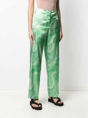 Opening Ceremony Marble-Effect Straight-Leg Trousers