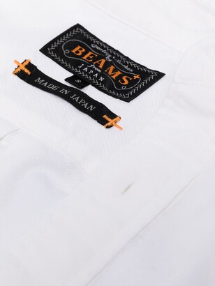 Beams White Cotton Oxford Shirt