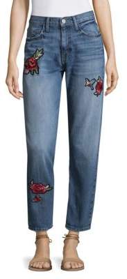 Joie Rose Patch Cotton Boyfriend Jeans