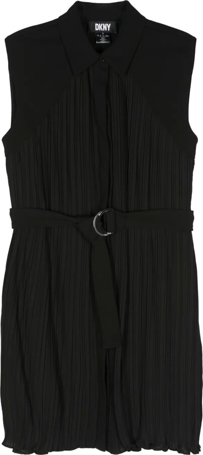Pleated Midi Shirt Dress