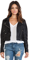 Thumbnail for your product : Obey Eddie Vegan Leather Jacket with Faux Fur Trim