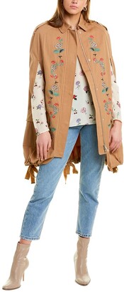 RED Valentino Embroidered Cape Jacket