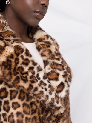 P.A.R.O.S.H. Leopard-Print Faux-Fur Trench Coat