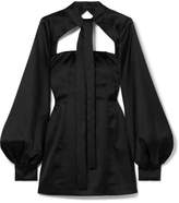 Thumbnail for your product : ATTICO Cutout Satin Mini Dress - Black