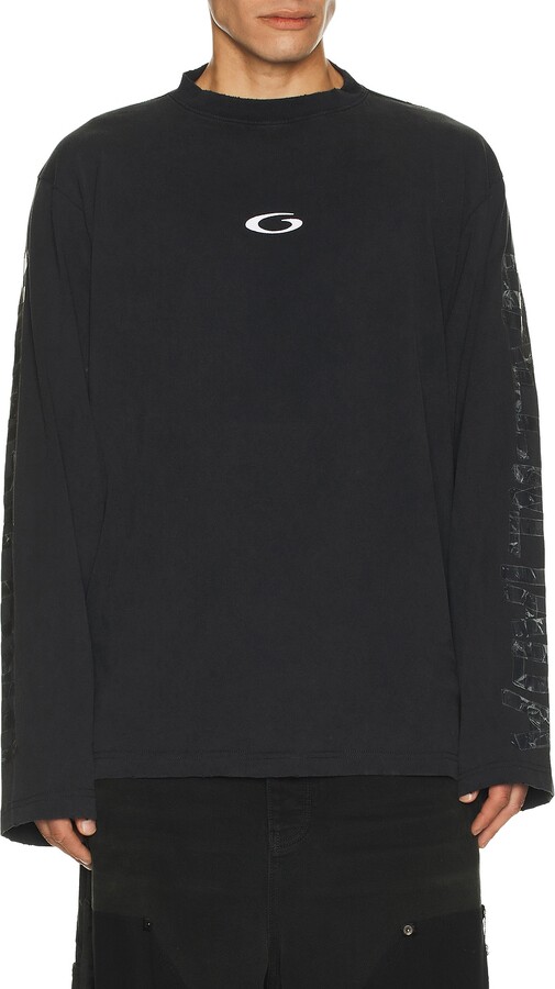 Balenciaga Shifted Og Long Sleeve Tee in Black