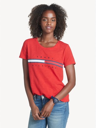 tommy hilfiger red t shirt womens