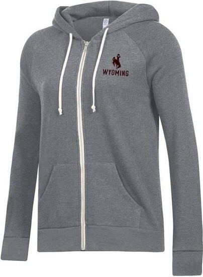 Alternative Apparel Wyoming Cowboys Women's Full Zip Small Grey