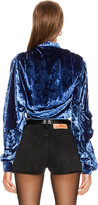 Thumbnail for your product : Y/Project Velvet Wrap Top in Royal Blue | FWRD