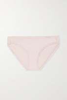Thumbnail for your product : Calvin Klein Underwear Liquid Touch Picot-trimmed Stretch-jersey Briefs - Pastel pink