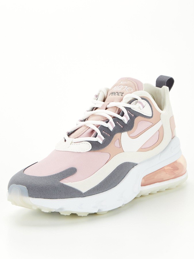 Nike Air Max 270 React Trainer Pink/Grey - ShopStyle