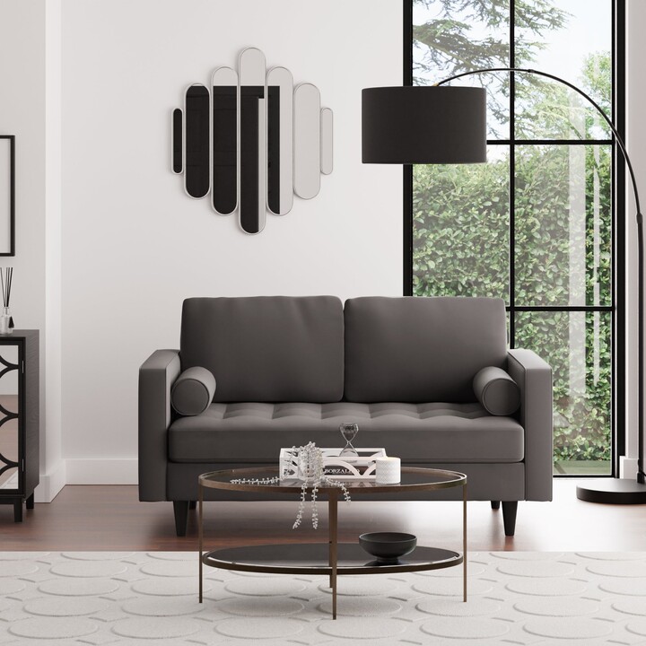 Dunelm Zoe Velvet 2 Seater Sofa Grey ShopStyle