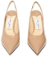 Thumbnail for your product : Jimmy Choo Ivy 85 Slingback Leather Pumps - Womens - Nude