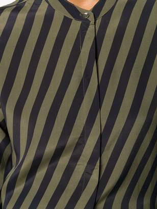Closed striped Mandarin collar shirt