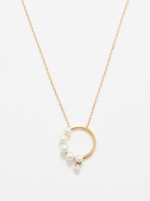 PERSÉE Diamond, Pearl & 18kt Gold Pendant Necklace
