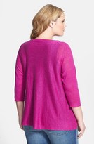 Thumbnail for your product : Eileen Fisher Bateau Neck Organic Linen Top (Plus Size)