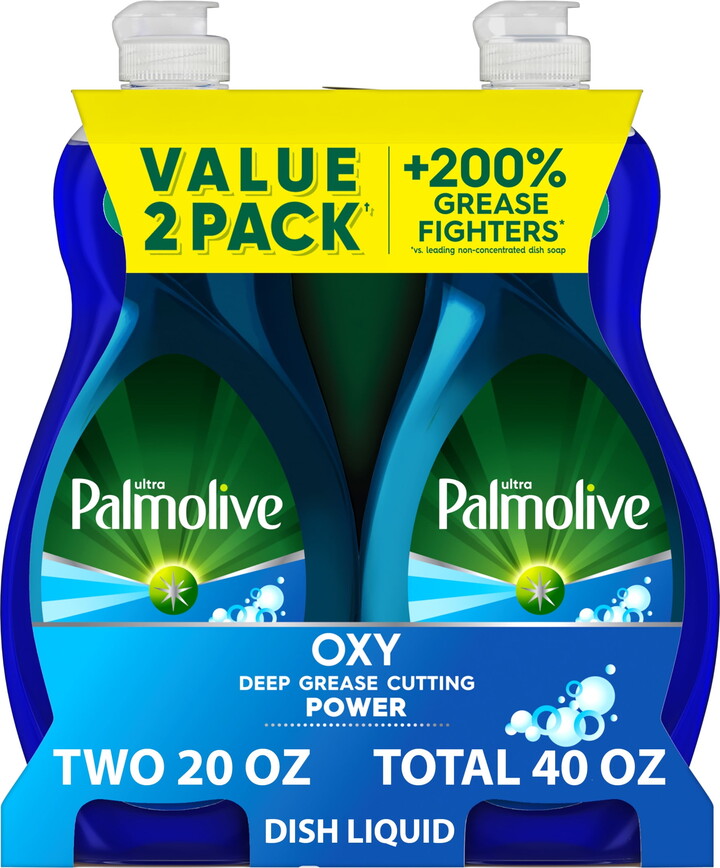 Palmolive Ultra Oxy Liquid Dish Soap, Power Degreaser, 20 fl oz Bottle (2 Pack)