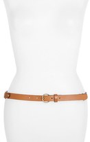 Thumbnail for your product : Halogen Round Ring Tabbed Leather Belt