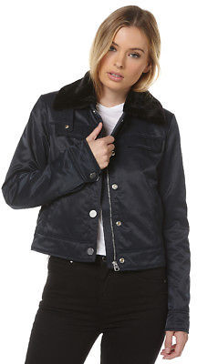 Cheap Monday New Women's Plot Jacket Long Sleeve Pu Blue