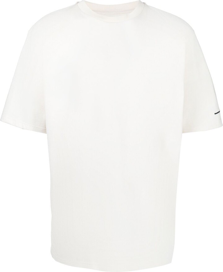 Short-sleeved crew-neck T-shirt in cotton knit with dégradé stripes White &  Sky Blue | Missoni