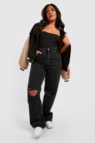 Thumbnail for your product : boohoo Plus Rib Sleeveless Square Neck one piece
