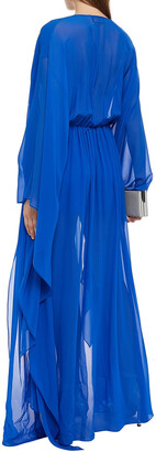 Dundas Gathered silk-georgette gown