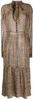 Thumbnail for your product : Saint Laurent Leopard Print Silk Sheer Dress