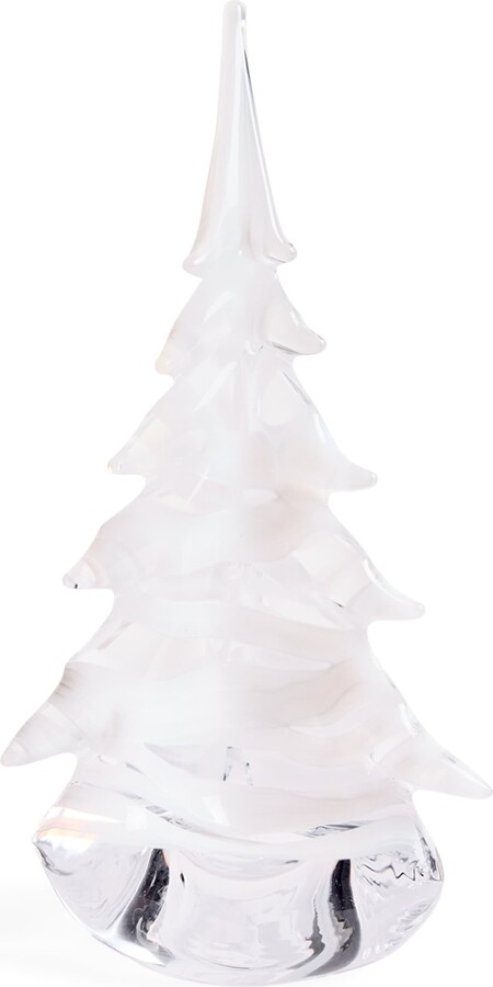 Simon Pearce Glass Vermont Snowdrift Christmas Tree Ornament