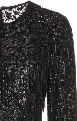 Michael Kors Collection Fringed Sequined Tulle Dress