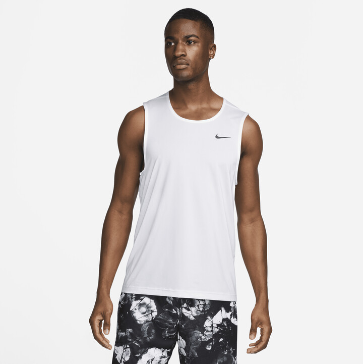 Nike Men's Ready Dri-FIT Fitness Tank Top in White - ShopStyle Shirts