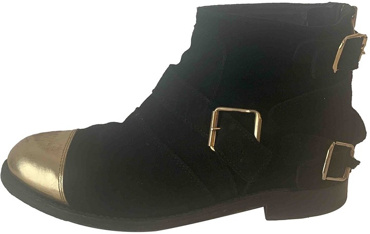 Balmain For H\u0026m Black Suede Ankle boots 
