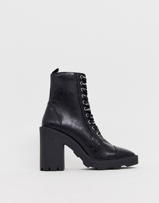 Head Over Heels Ole heeled chunky ankle boots with contrast lace