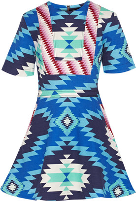 House of Holland Printed stretch-cotton canvas mini dress