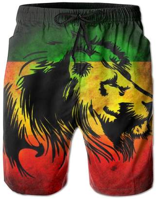 Starbcup Lion Rasta Board Short Perspiration Beach Shorts With Pockets For Unisex