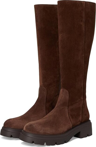 Stuart Weitzman Hudson Lite Zip Boots Women's Boots Walnut : 9 M, Leather/Suede