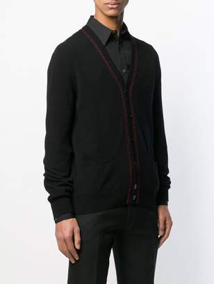 Alexander McQueen knitted contrast stitch cardigan