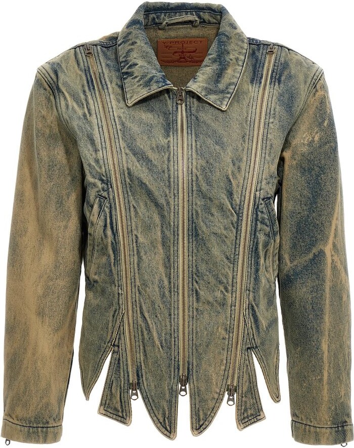 Y/Project Vintage Effect Buttoned Denim Jacket