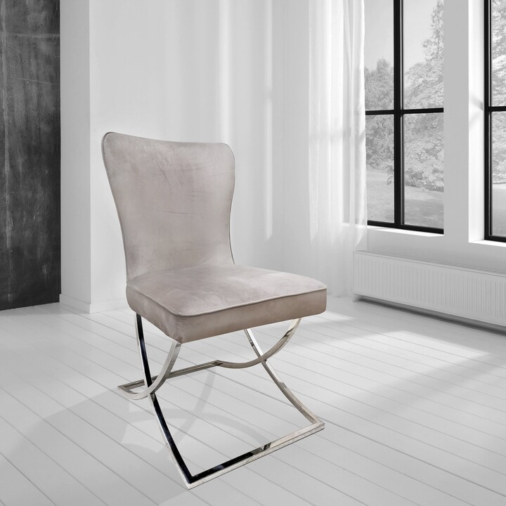 Indus Valley Set of 2 Hugh Dining Chairs Taupe ShopStyle