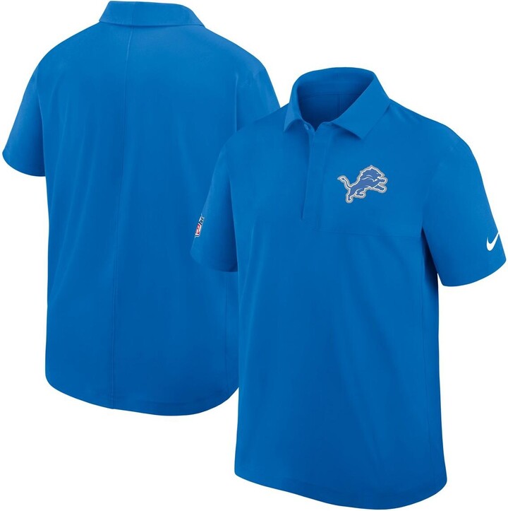 Nike Men's Blue Detroit Lions Sideline City Pride Woven Performance Polo Shirt