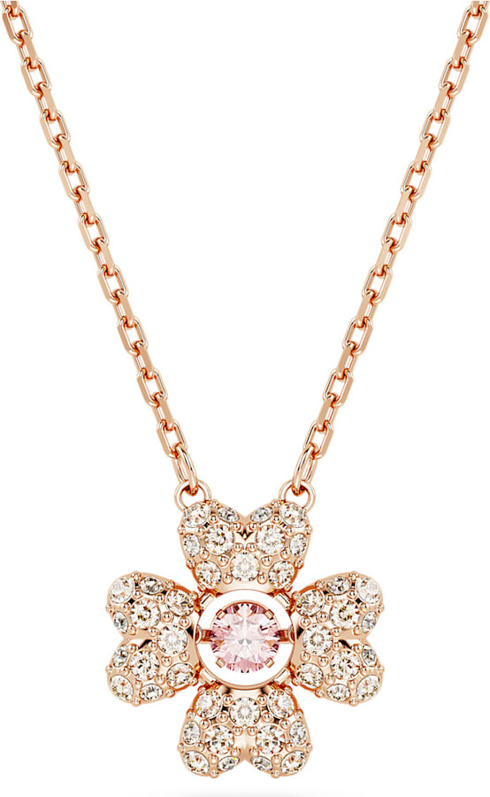 Swarovski Idyllia pendant Clover White Rose gold-tone plated
