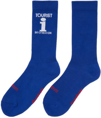 Vetements Blue Reebok Edition Tourist Socks